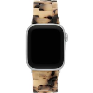 MACHETE Compatible with Apple Watch Band 38mm 40mm 41mm 42mm 44mm 45mm 49mm, Blonde Tortoise Fashion Acetate Resin iWatch Band for SE Series 9/8/7/6/5/4/3/2/1 Ultra 2 1 Women Men (Silver Hardware)