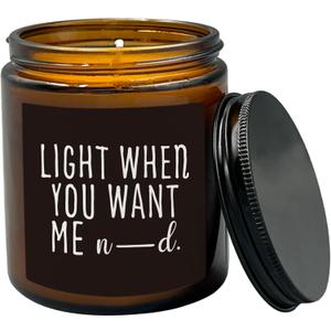 HIWX Light When You Want Me Candle, Anniversary Birthday Couple Gifts for Women Men Him, Funny Couples Valentines Soy Candles for Home Scented, Lavender,Vetiver,Sandalwood Scented Candle 8oz Jar, 3 inches x 3.8 inches