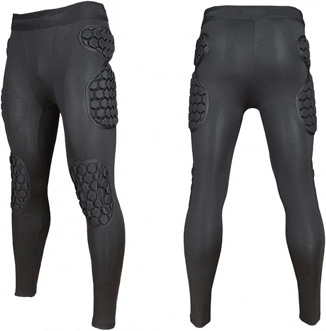 Mens Padded Compression Shorts with 6- Pad Football Girdle for Mens, Padded Compression Pants with Football Girdle Adult for Baseball Soccer Basketball (Small)