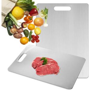 Katuchef Titanium Cutting Board - Upgraded 100% Pure Titanium Cutting Boards for Kitchen Non Toxic, Double-Grade Hygiene Durable Non Moldy Dishwasher Safe Metal Board Gift (1PC 12 * 18 Inch)