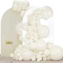 PartyWoo Beige Balloons 140pcs Different Sizes of 18 12 10 5 Inch Cream Ivory Balloon Arch Kit Garland for Wedding Bridal Graduation Baby Shower Easter Birthday Tea Boho Party Decorations White-Q08