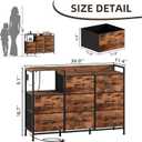 Somdot Dresser with Charging Station and Open Shelves,Dresser for Bedroom with 8 Drawers,Storage Cabinets Organization Units for Living Room,Hallway, Sturdy Metal Frame,Wood Top,Wood Grain Print, 11.4"D x 39"W x 27.8"H