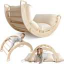 Arch Rocker Arch with Cushion - Wooden Climber Montessori Climbing Arch for Kids, Pillow for Arches