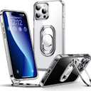 Shields Up for iPhone 16 Pro Case with Stand, Phone Case Clear with Double Ring Holder [Adjustable & Foldable] Shockproof Protective Cover for iPhone 16 Pro 6.3 inch - Clear