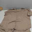 KCW Pajamas for Women Set 2 Piece 100% Cotton Lounge Sets Short Sleeve Top and Shorts Pj Set Sleepwear Outfits (XXL, Light Khaki)