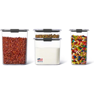 Rubbermaid Brilliance Pantry Food Storage Container Set, BPA-Free, Airtight & Leak-Proof, Clear, 8-Piece, Dishwasher Safe
