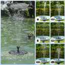 Solar Fountain, 1.5W Solar Bird Bath Fountains Pump Floating Solar Powered Water Fountain with 6 Nozzles and Fixer, Solar Fountain for Bird Bath, Outdoors, Garden, Pond, Pool