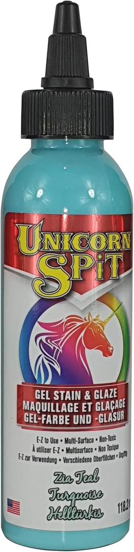 Unicorn SPiT 5770006 Gel Stain and Glaze, Zia Teal 4.0 FL OZ Bottle