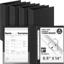Henoyso 4 Pcs Legal Size Binder 3 Ring 2" Durable Black Binders for 8.5" x 14" Paper Hold up to 375 Sheets for Documents Artwork Blueprints, Office, Home, Work Places