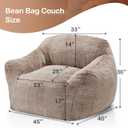 Homguava Bean Bag Chair Bean Bag Chairs for Adults Comfy Beanbag Chair with Spacious Design Giant Bean Bag Couch with Armrest Large Bean Bag Chair with Filler for Living Room Bedroom (Khaki), Single