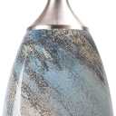 COOSA 1-Light Pendant Light,Handcrafted Art Glass Hanging Light for Kitchen Island,Brushed Nickel Finish with Adjustable Cord Mounted Fixture(Earth)