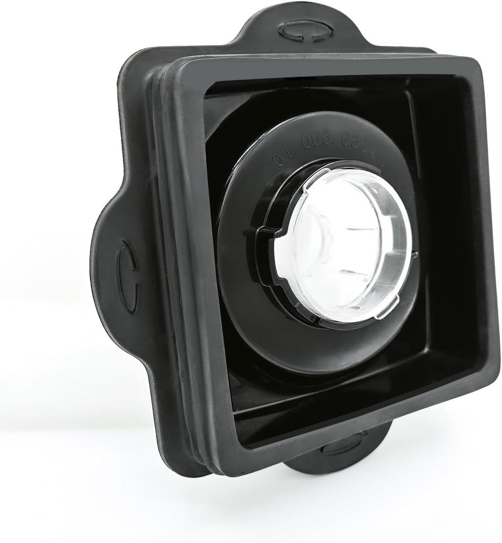 CRANDDI Replacement Lid with Filler Cap for Blender K98C, Surrounded with Rubber Gasket, Plastic Lid and Center Cap, Black