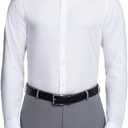 Calvin Klein Men's Slim Fit Non Iron Solid French Cuff Dress Shirt (16" Neck 34"-35" Sleeve, White)