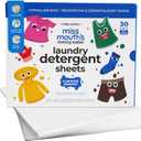 Miss Mouth's Messy Eater Laundry Detergent Sheets - 60 Loads Travel Friendly Detergent Sheets - Hypoallergenic, Sensitive Skin Safe, Pediatrician and Dermatologist Tested, Fragrance Free