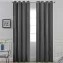 Yakamok Room Darkening Dark Grey Blackout Curtains 84 Inches Long Light Blocking Thermal Insulated Solid Grommet Window Treatment Drapes for Bedroom(One Pair, 52 Inch by 84 Inch)