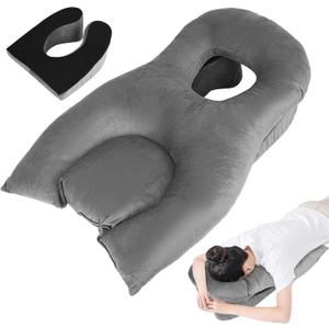 Anicuta Face Down Pillow After Eye Surgery,BBL Pillow After Surgery Stomach Sleeping,Soft Support Face Down Headrest for Eye Surgery Retina Surgery with Removable Cone