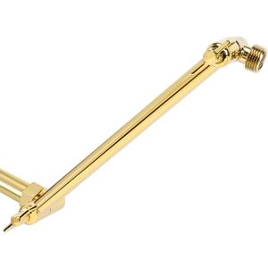 NearMoon Adjustable Shower Arm Universal Connection, Solid Brass Extension Arm, Adjust Angle to Upgrade Shower Experience, Easy to Install, Anti-leak (Chrome Gold)