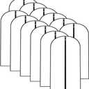 Garment Bags for Hanging Clothes 12 PCS Transparent Waterproof Dustproof Storage for Wardrobe Storage Suit Covers for Closet Cloth Cover Washable Clear Reuse Full Zipper for Suits Gowns 24''x40''