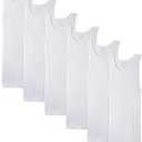 Men's 100% Cotton Multipack Classic Rib Tank Top A-Shirts, XL