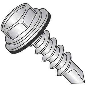 1/4" x 1-1/2 Self Drilling Screws (100 pcs) Unslotted Indented Hex Head, Zinc Plated w/Bonded NEO-EPDM Washer Attaches Metal to Metal, 1/4"-14 x 1-1/2, 3 Drill Point