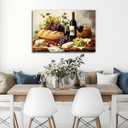 Wine Wall Art Framed Kitchen Dining Canvas Painting Print Wine Pairing Art Food Pictures Artwork for Home Dinning Room Decor(Artwork-4,16"x24")