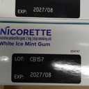 Nicorette Nicotine Gum Stop Smoking Aid, 2 mg, White Ice Mint Flavor - 200 Count, Best By 08/2027