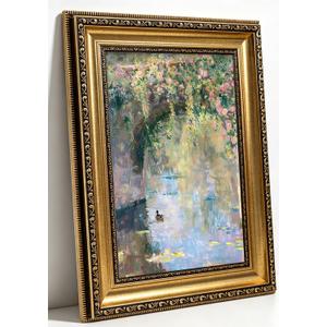 Gold Framed Vintage Monet Style Canvas Wall Art 16x24 inch