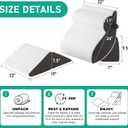 4PCS Wedge Pillow Set for After Surgery, Orthopedic Bed Wedge Pillow for Back Pain Relief, Sitting Up in Bed, Acid Reflux, Adjustable Post Surgery Pillows for GERD, Snoring, White/Grey