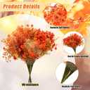 100 Bundle Fall Artificial Flowers Bulk for Outdoor UV Resistant
15 Styles Autumn Orange Faux Flowers, Realistic Silk Mum Petals, Fall Fake Plant for Garden, Porch, Yard, Window Box Decor