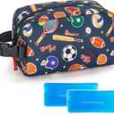 Choco Mocha Small insulated Snack Bag Kids Freezer Snack Bags Small Cooler Bag for Kids, School Insulated Lunch Bags, Balls Blue (Boys)