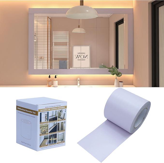 10M White Wood Grain Removable PVC Waterproof Border Wallpaper Decor Self Adhesive Peel and Stick Door Frame Mirror Bathroom Tiles Sticker Grain 3.93" x 393"