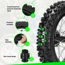 12'' Wheel & 80/100-12 3.00-12 80x100x12 Rear Dirt Bike Tire Rim for 125cc 110cc SSR CRF110F PW80 TTR110 KLX110 KLX110L DS80 JR80 Baja DR70 Off Road Pit Bike Parts with 428 Chain