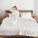 Electric Blanket Full Size Heated Blanket - Soft Silky Warm Electric Blanket with 5 Heating Level & 10 Hour Auto Off Heating Blanket, ETL Certified & Machine Washable for Grandma Gifts(Cream White) (72" x 84" Full)