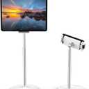 Surface Pro Stand and Holder, Height Adjustable Tablet Stand Holder, Multi-Angle Adjustable, Aluminum Alloy Cradle Mount Dock for 4.7''- 13'' Screen iPad Pro, Mini, Air, Surface Pro(White)