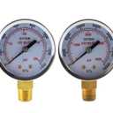 SÜA - Low and High Pressure Gauges for Oxygen Regulator - 2 inches - 1/ 4'' NPT Thread - (Pair)