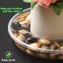 SupKing Large Plant Saucers Drip Tray 2 Pack 15 Inch Heavy Sturdy Plastic Flower Pot Saucers for Indoor,Clear Plastic Planter Water Tray for Plant Pots Liners (15''-Clear)