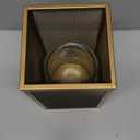 MY SWANKY HOME Contemporary Minimalist Gold Mesh Cage Candle Holders Square Pillar Hurricanes 10"×6"