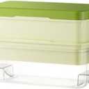 Silicone Ice Cube Tray with Easy-Push Release Extra Large Ice Maker for Freezer (2 Layers Set, Green)