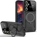 Case for Samsung Galaxy A54 5G with Ring Kickstand, Lens All-Inclusive Protection Military Grade Drop Shockproof Anti-Scratch Armor Cover Case for Samsung Galaxy A54 5G YD-Black