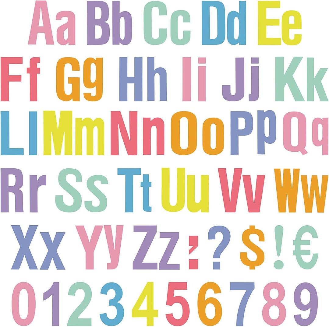 134 Pcs 5 Inch Bulletin Board Letters Colorful Alphabet Letters Numbers and Punctuation Cutouts Letters for Bulletin Board Wall Set for Display Board Chalkboard (Macaron)