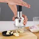 304 Stainless Steel Pull Cord Kitchen Chopper - Manual Mincer, Crusher & Dicer for Garlic, Onion, Ginger, Carrot, Chili with Easy Clean Container
