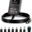 6V Power Supply AC Adapter DC 6Volt Power Adapter Charger DC in 6V Power Cord with 7 Interchangeable Plug for 100mA 300mA 400mA 500mA 600mA 700mA 800mA 900mA 1000mA 1500mA 2000mA Equipment