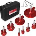 8-Piece PVC Pipe Reamer Kit - Qoobly Plastic Pipe Fitting Reamers for 1/2" Drills, Compatible with SCH40 PVC CPVC ABS Pipes - Reamer Sizes from 1/2" to 4" for Tubs Professional Pipes Repairs DIY Use