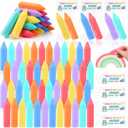 Crtiin 48 Pcs End of The Year Gifts Jumbo Sidewalk Chalk Bulk 24 Summer Chalk Card and Bags from Teacher Non-toxic Washable Colored Chalks for Preschool Graduation School Party Gift Favors