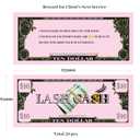 Lash Cash Reward Vouchers - 50 Pcs Pink Client Loyalty Cards, Professional Lash Tech Marketing Supplies & Salon Growth Tools, Authentic Currency Size Inserts for Eyelash Extension Business (50, $10)