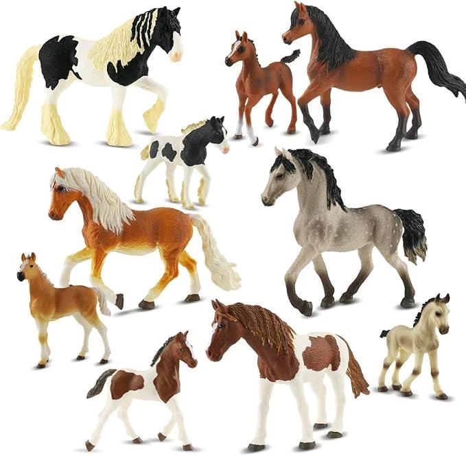 Zippytots 8PCS Horse Figurine Set Realistic Horse Figure Toys for Toddlers Educational Gift for Kids Perfect Party Favors Animal Figure Learnig Toys