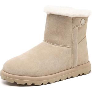 Womens Snow Boots with Warm Faux Fur Lining Water Repellent Outdoor Comfortable Winter Boots for Women, Size 10