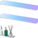 Leinuosen 2 Pcs Iridescent Acrylic Medicine Shelves, Replacement Cabinet Shelves for Bathroom, Living Room, Kitchen, Wall Mounted and Hanging, 1 cm Thick (13 Inch)