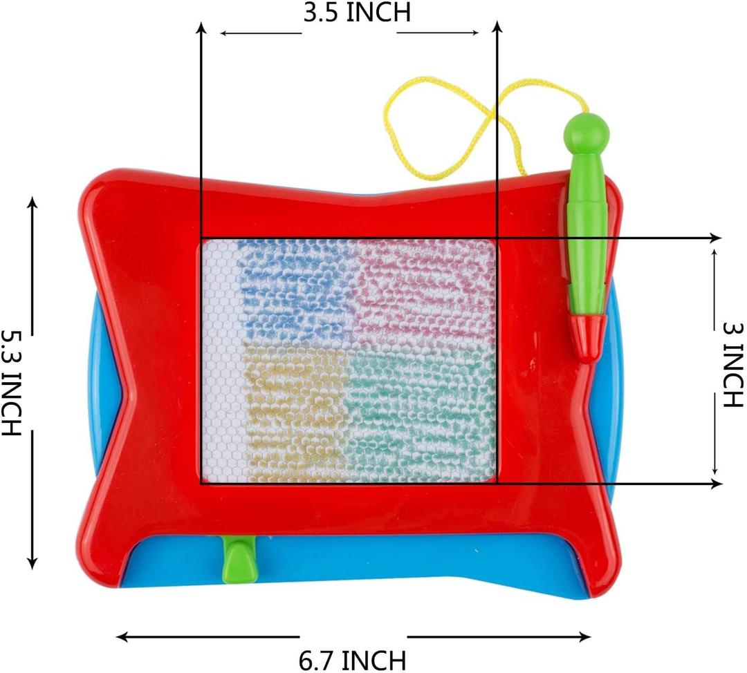 Mini Magnetic Drawing Board, 4-Colors Travel Size Erasable Doodle Magna Board Toy, Small Writing Painting Sketching Pad, Educational Learning and Classroom Prizes for Toddler Boy Girl Kids Child Brand: JASNKKONT