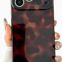 JANDM Compatible with iPhone 17 Pro Max Case, Soft TPU Tortoise Shell Chic Amber Classic Brown Leopard Pattern Protective Cover for Women Girls